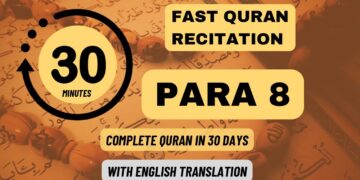 Quran Para 8: Fast recitation (1 Para in 30 minutes)| Daily Quran Tilawat 